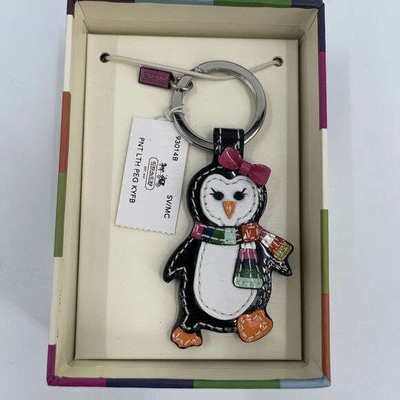 Coach Happy Dancing Penguin Keyring Keychain Original Box - Picture 2 of 6